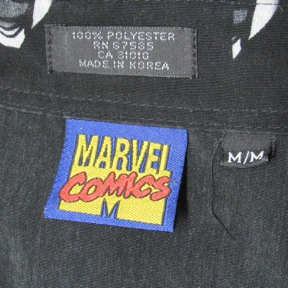 Vintage Y2K Marvel Comics Shirt Mens M 2002 Spider-Man Hulk All Over Print AOP - Picture 3 of 4